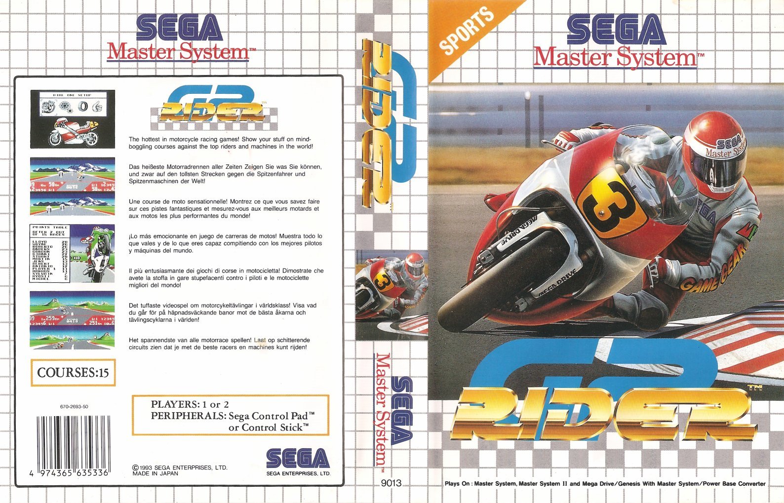 Caratula de GP Rider para Sega Master System