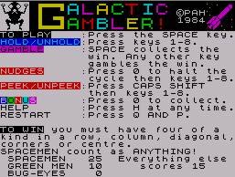 Pantallazo de Galactic Gambler para Spectrum