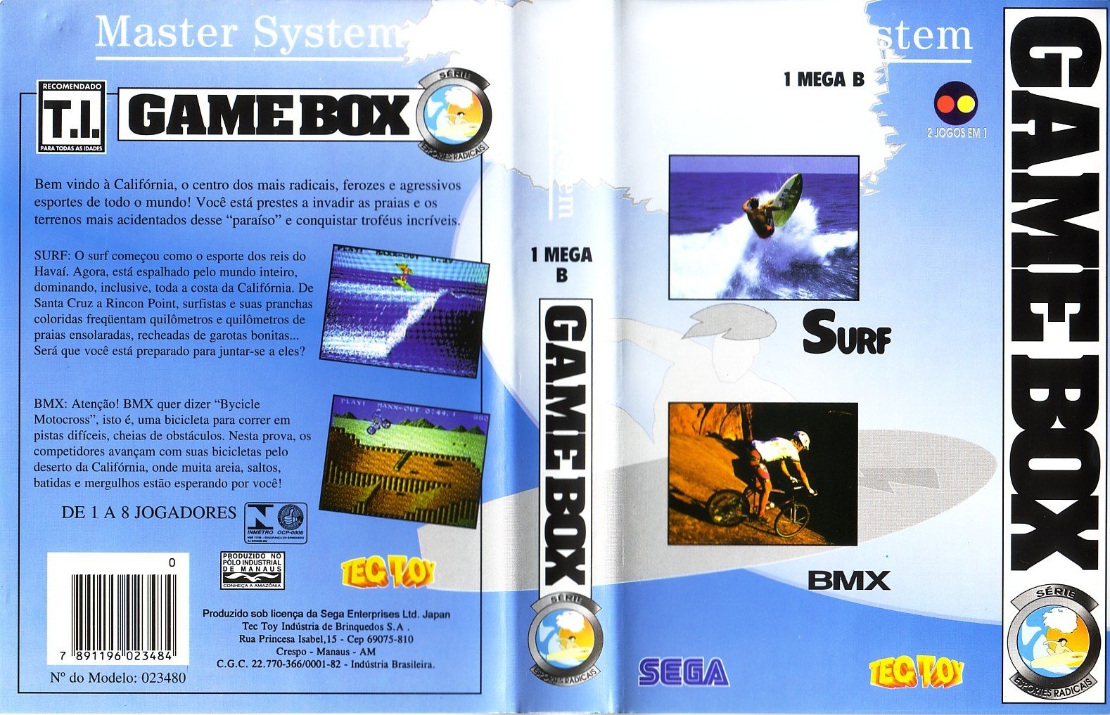 Caratula de Game Box Serie Esportes Radicais para Sega Master System