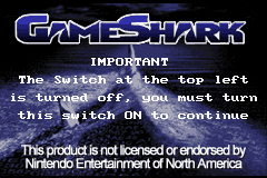 Pantallazo de Game Shark GBA para Game Boy Advance