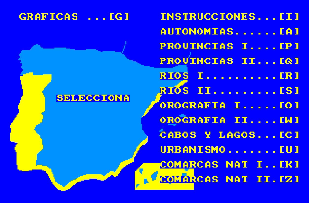 Pantallazo de Geografía de España para Amstrad CPC