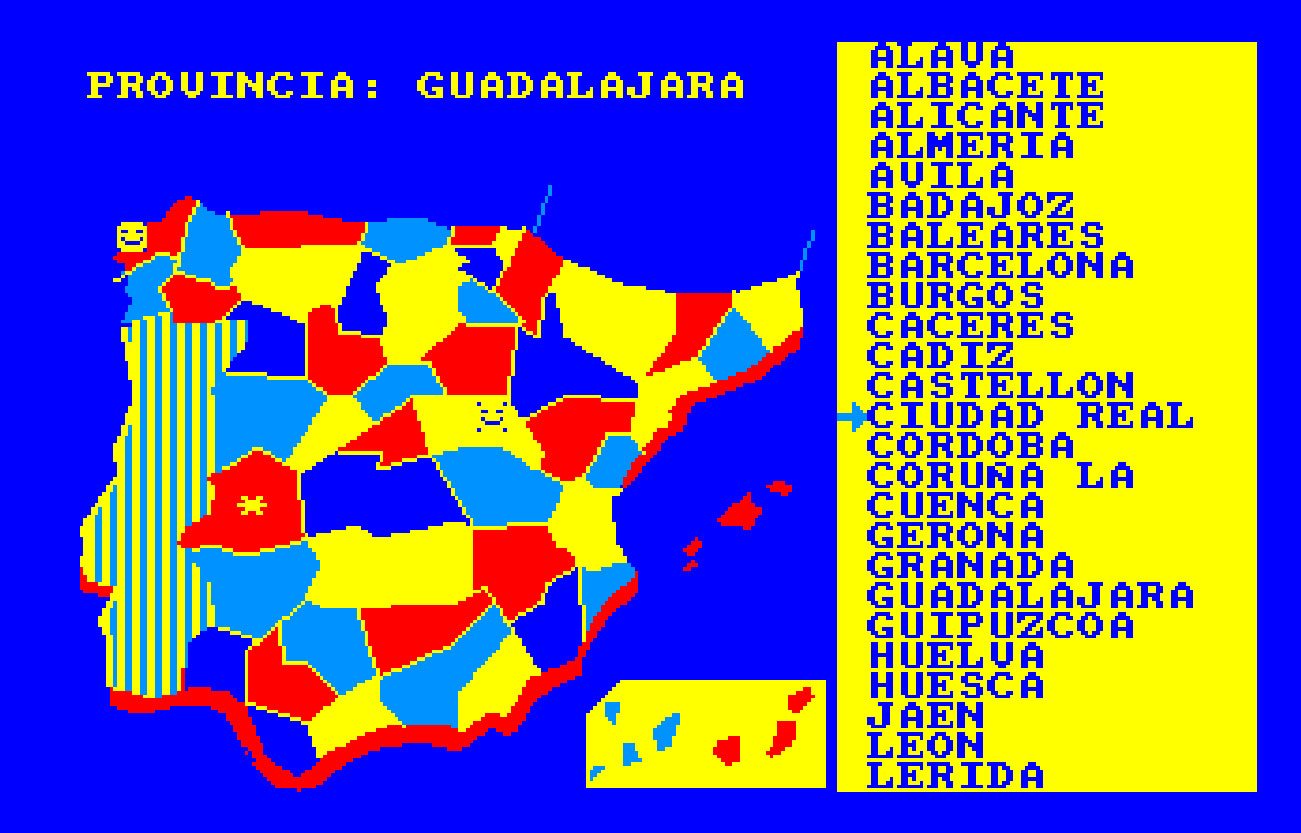 Pantallazo de Geografía de España para Amstrad CPC
