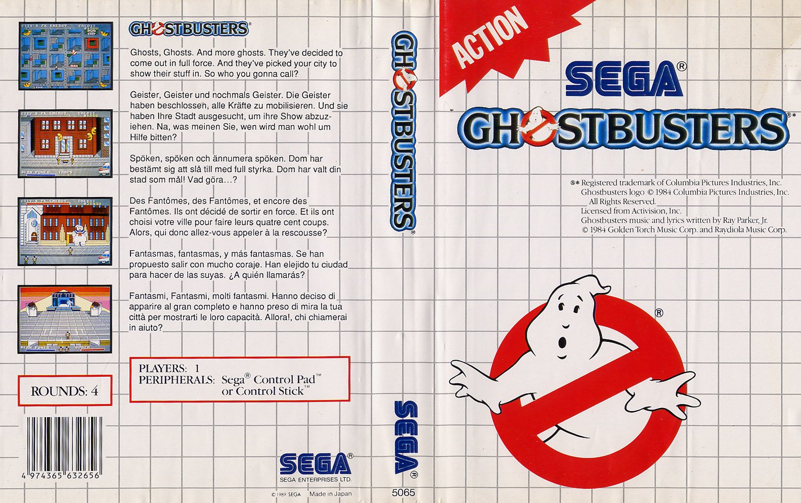 Caratula de Ghostbusters para Sega Master System
