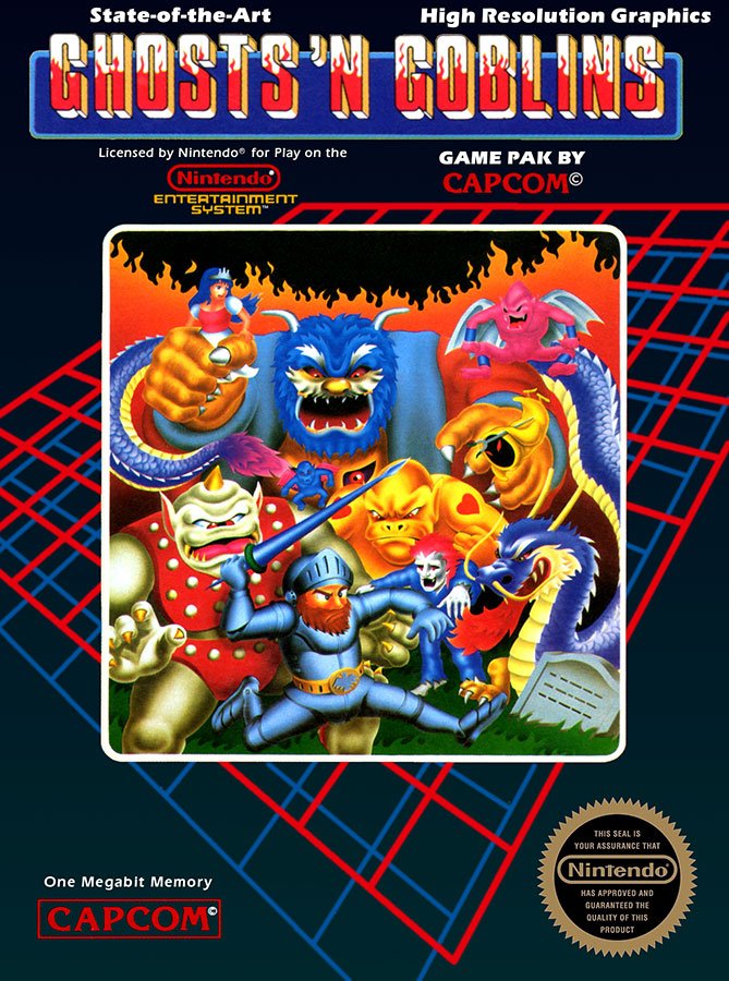 Caratula de Ghosts 'n Goblins para Nintendo (NES)