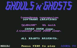 Pantallazo de Ghouls ´N Ghosts para Commodore 64