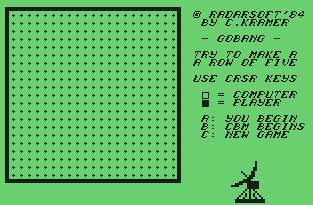 Pantallazo de Gobang para Commodore 64