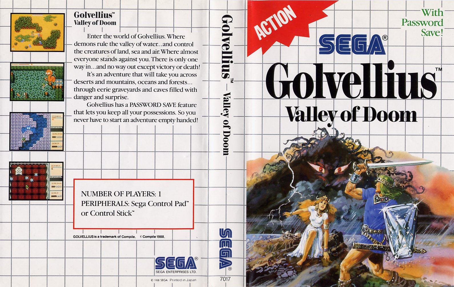 Caratula de Golvellius: Valley of Doom para Sega Master System