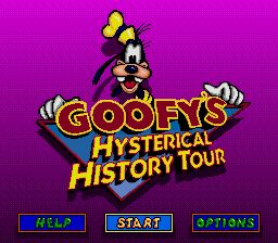 Pantallazo de Goofy's Hysterical History Tour para Sega Megadrive
