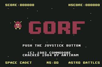 Pantallazo de Gorf para Commodore 64