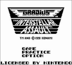 Pantallazo de Gradius: The Interstellar Assault para Game Boy