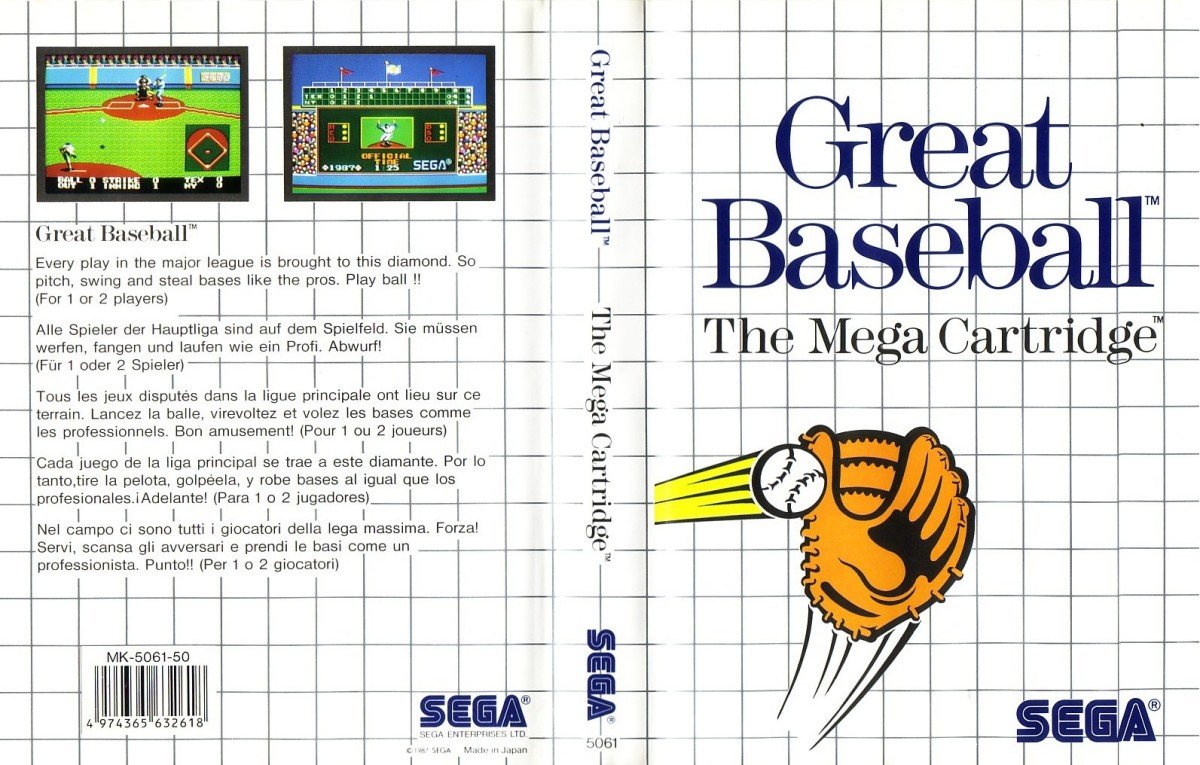 Caratula de Great Baseball para Sega Master System