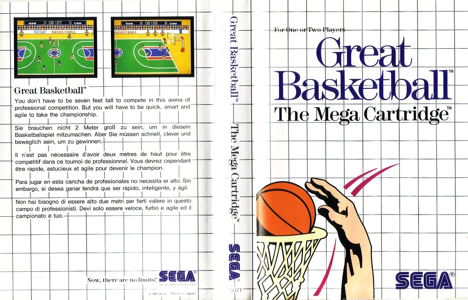 Caratula de Great Basketball para Sega Master System