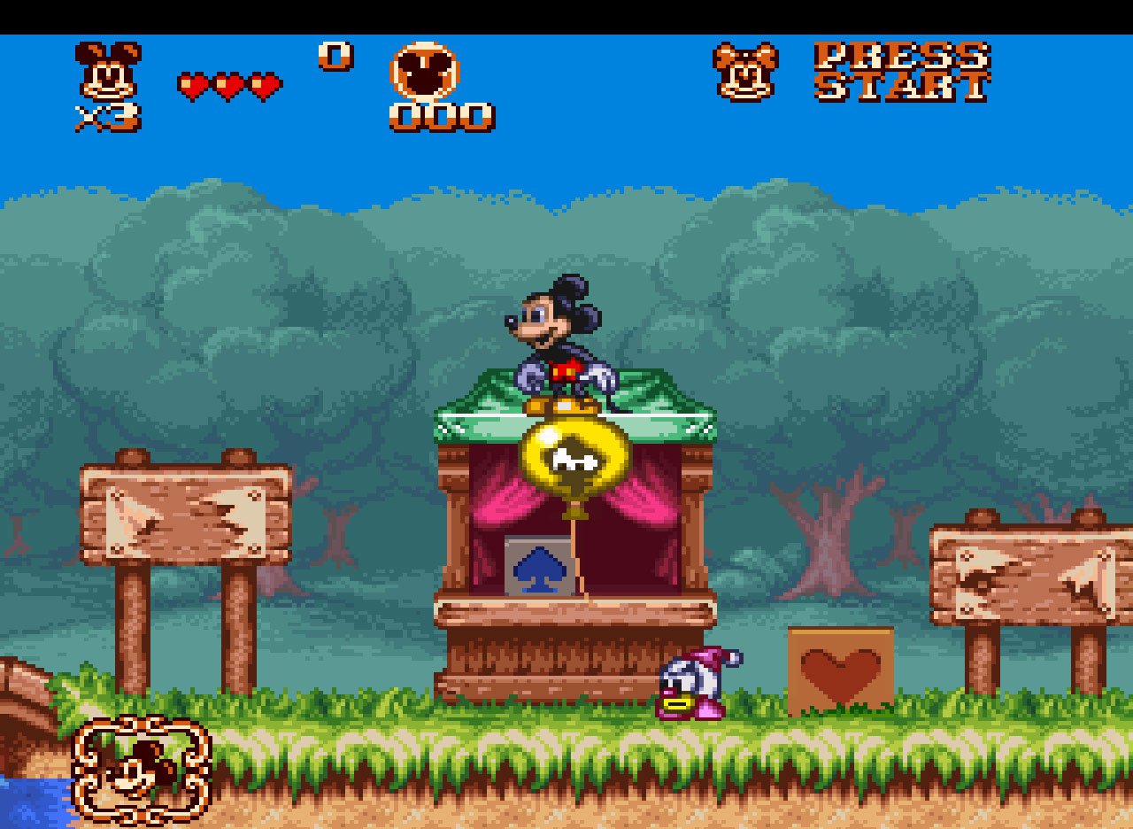 Pantallazo de Great Circus Mystery starring Mickey and Minnie, The para Super Nintendo