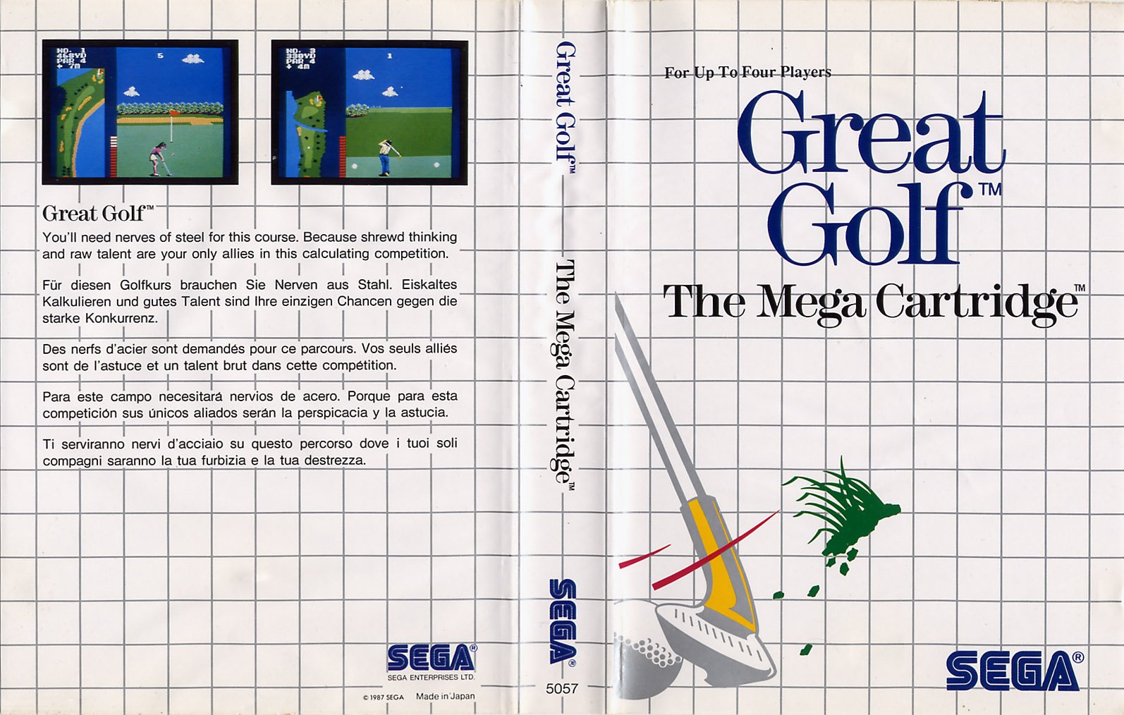 Caratula de Great Golf para Sega Master System