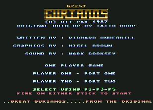 Pantallazo de Great Gurianos para Commodore 64