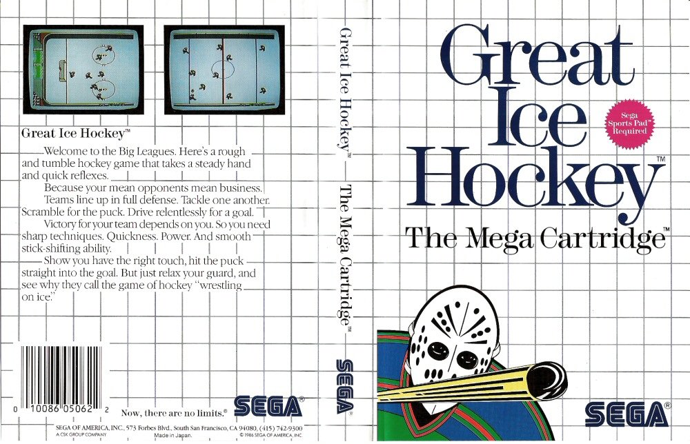 Caratula de Great Ice Hockey para Sega Master System