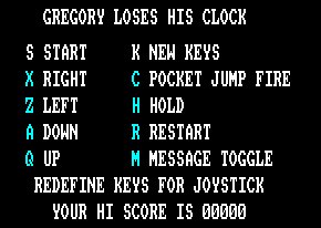 Pantallazo de Gregory Loses His Clock para Amstrad CPC