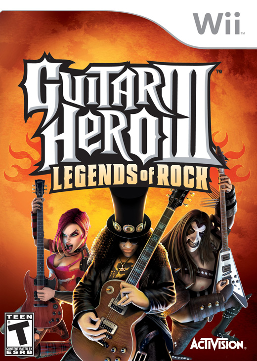 Caratula de Guitar Hero III: Legends of Rock para Wii