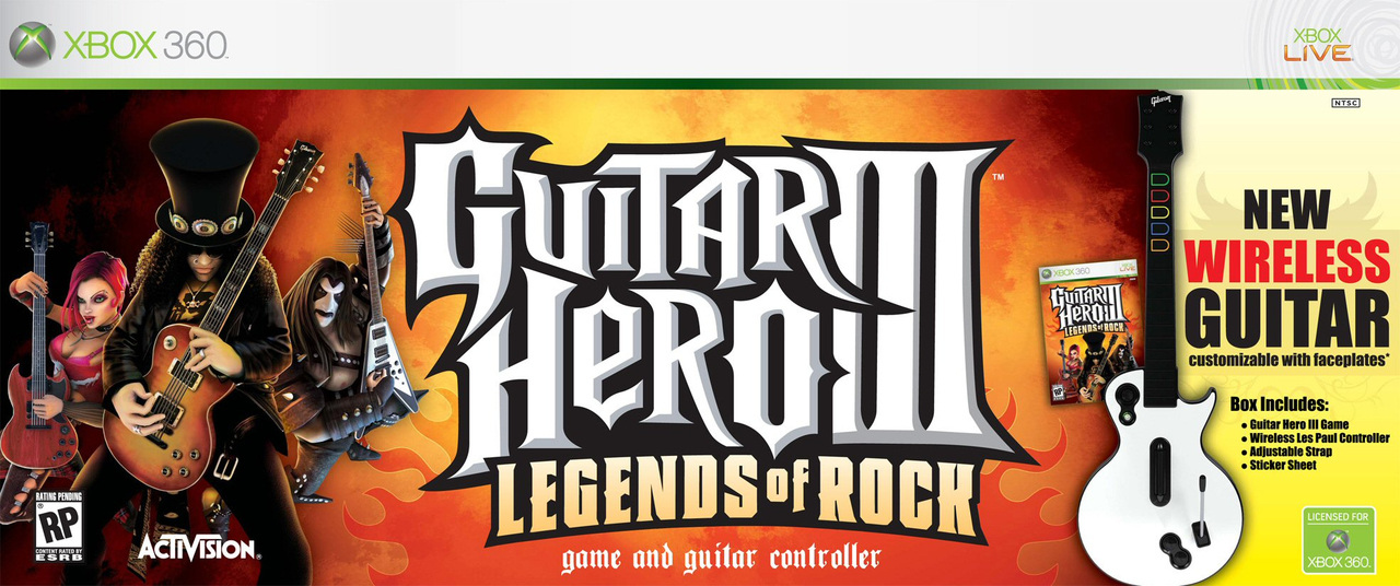 Caratula de Guitar Hero III : Legends of Rock para Xbox 360