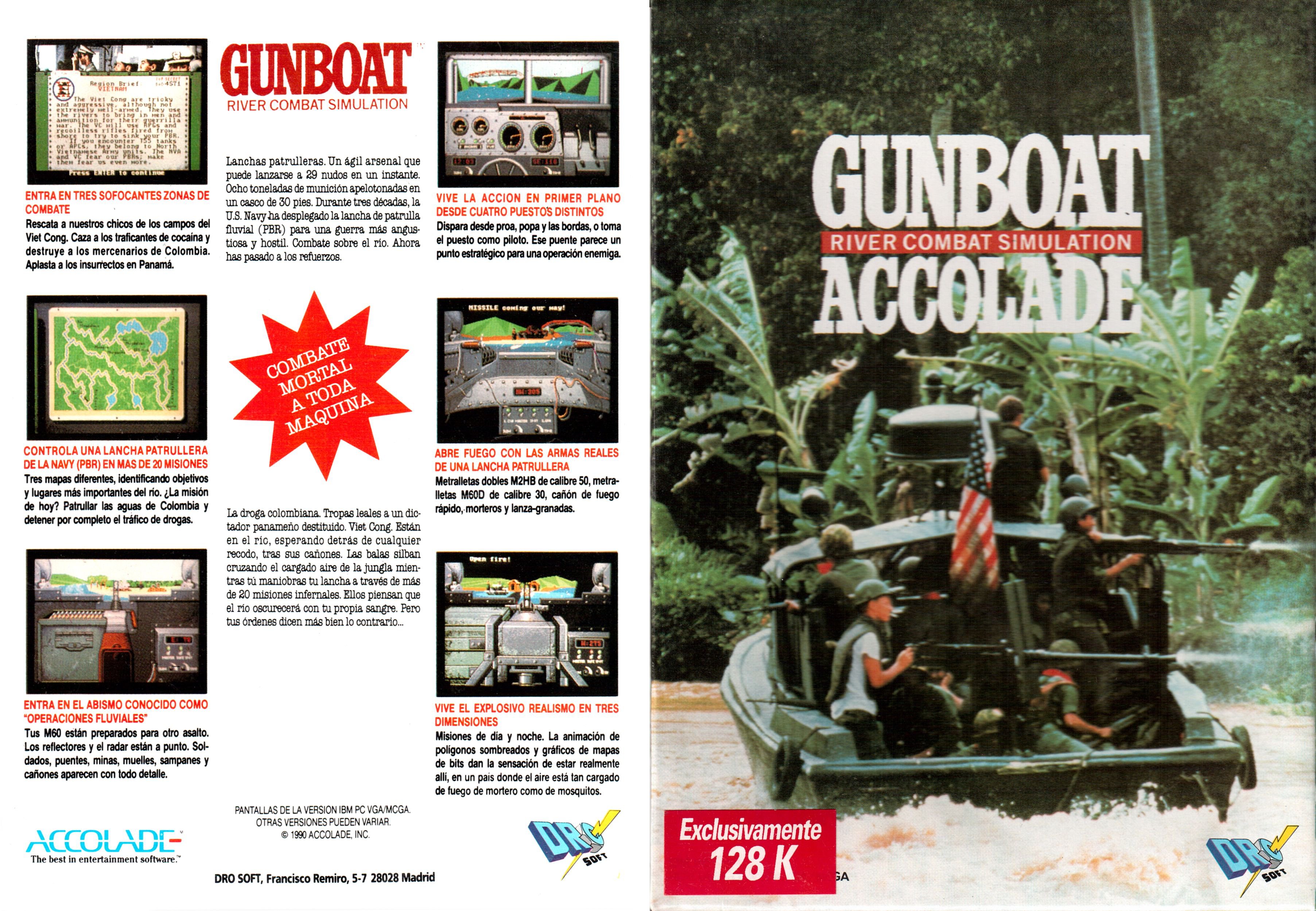 Caratula de Gunboat: River Combat Simulation para Amstrad CPC