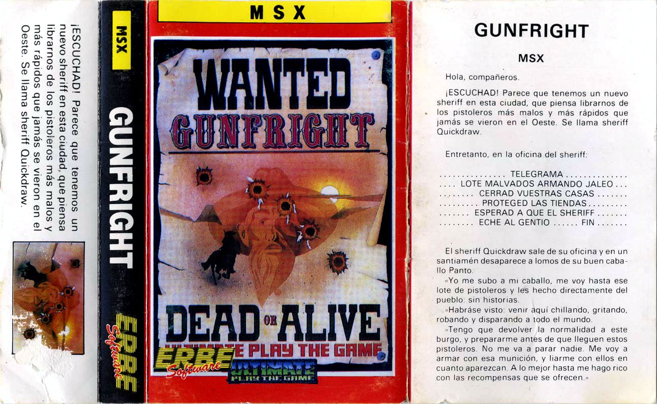 Caratula de Gunfright para MSX