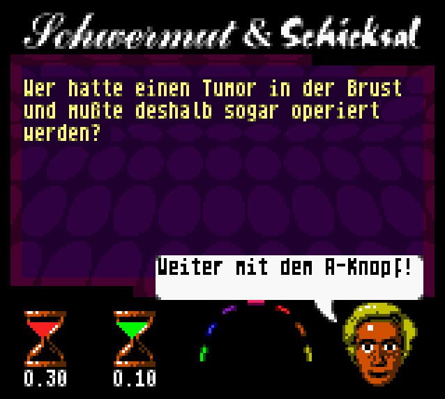 Pantallazo de Gute Zeiten Schlechte Zeiten Quiz para Game Boy Color