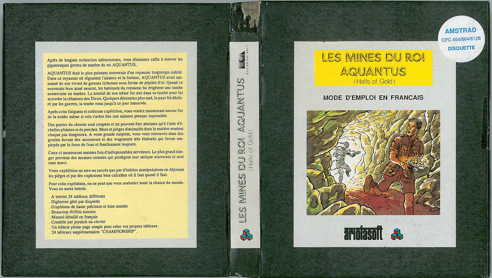 Caratula de Halls Of Gold: Les Mines Du Roi Aquantus para Amstrad CPC
