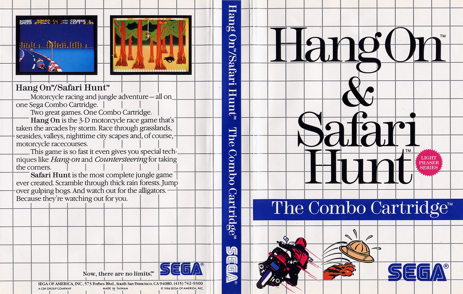Caratula de Hang On & Safari Hunt para Sega Master System