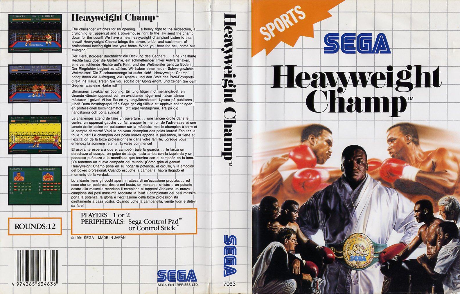 Caratula de Heavyweight Champ para Sega Master System