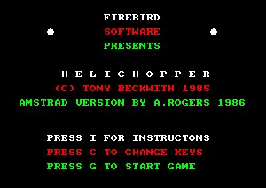 Pantallazo de Helichopper para Amstrad CPC