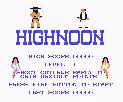 Pantallazo de Highnoon para Commodore 64