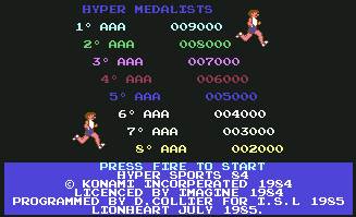 Pantallazo de Hyper Sports para Commodore 64