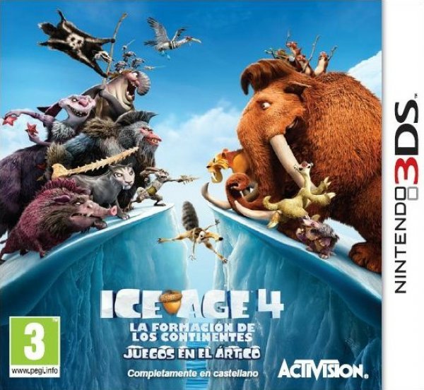 Caratula de Ice Age 4: La formación de los continentes - Juegos en el Ártico para Nintendo 3DS