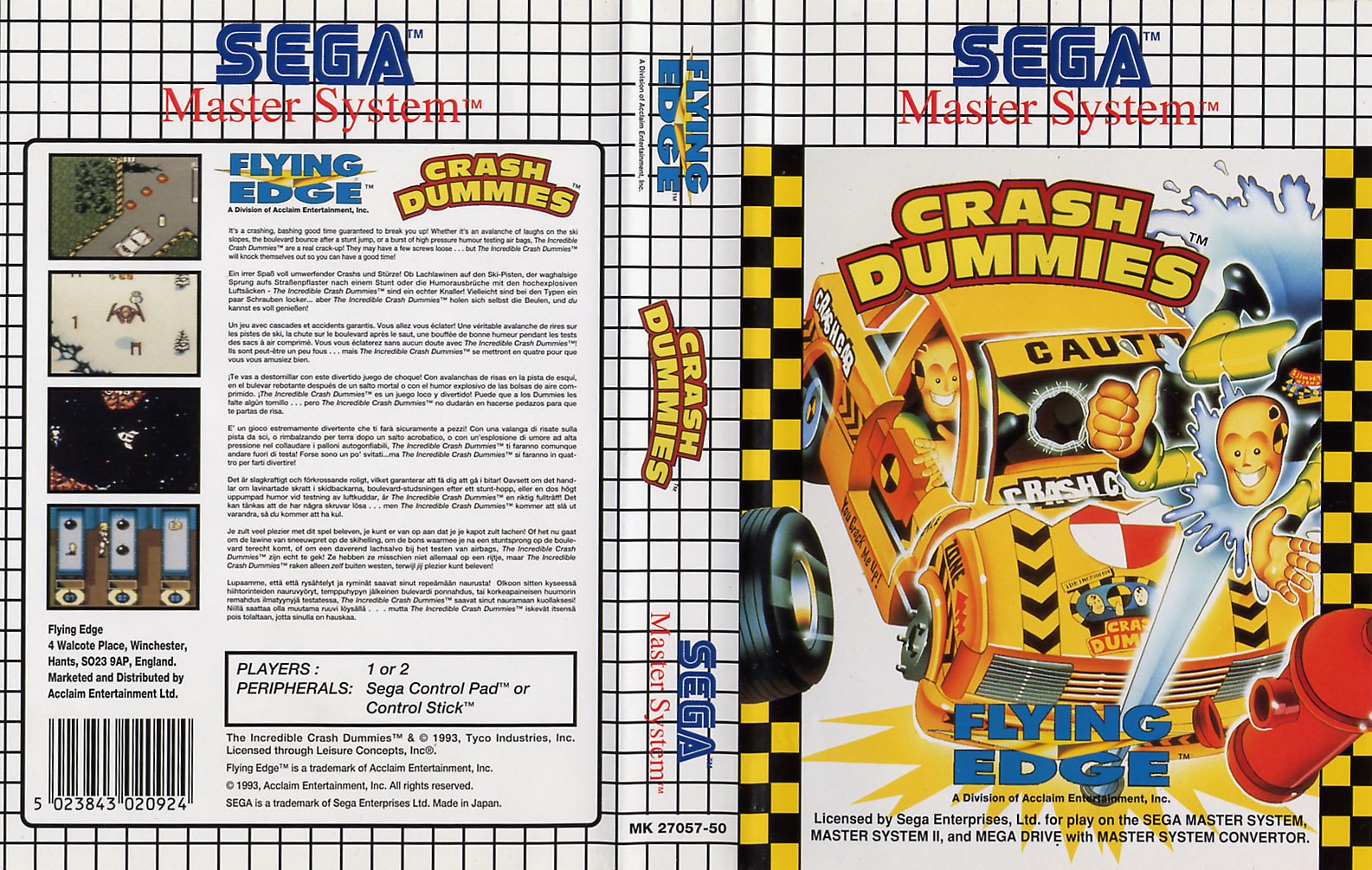 Caratula de Incredible Crash Dummies, The para Sega Master System