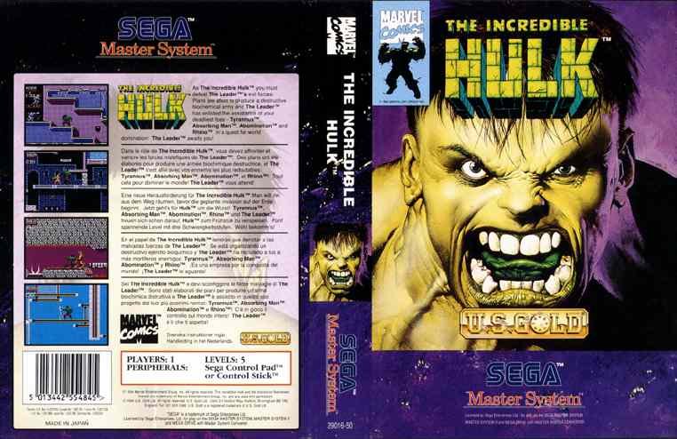 Caratula de Incredible Hulk, The para Sega Master System