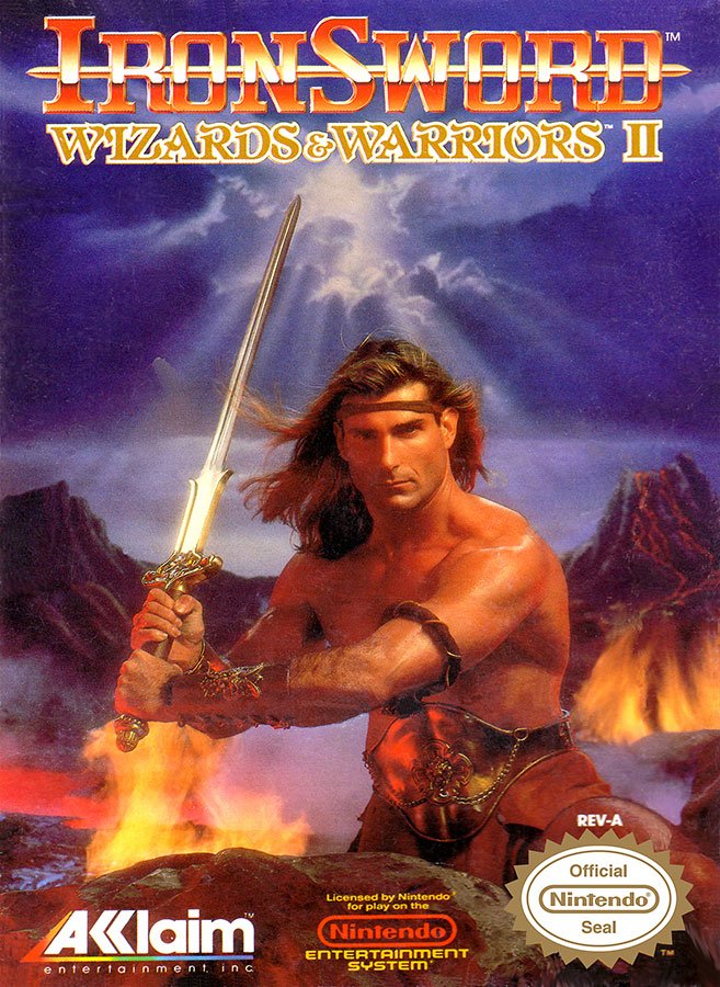 Caratula de IronSword: Wizards & Warriors II para Nintendo (NES)