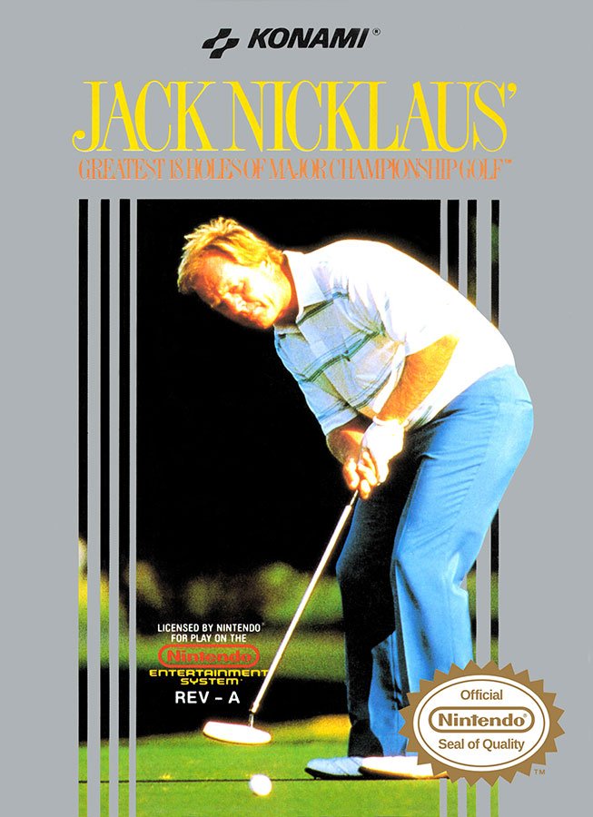 Caratula de Jack Nicklaus' Greatest 18 Holes of Major Championship Golf para Nintendo (NES)