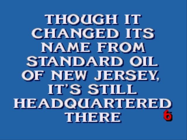 Pantallazo de Jeopardy! para Sega Megadrive