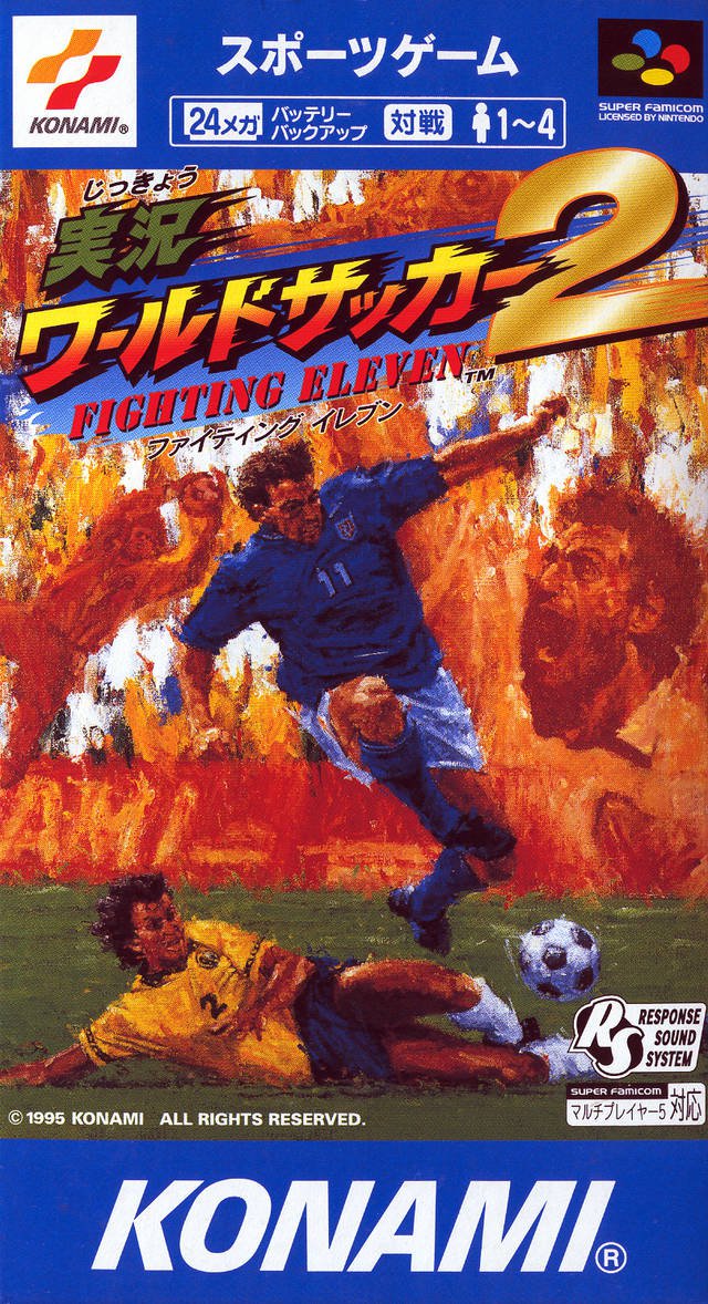 Caratula de Jikkyou World Soccer 2 Fighting Eleven (Japonés) para Super Nintendo
