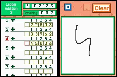 Pantallazo de Kageyama's Maths Training: The Hundred Cell Calculation Method para Nintendo DS