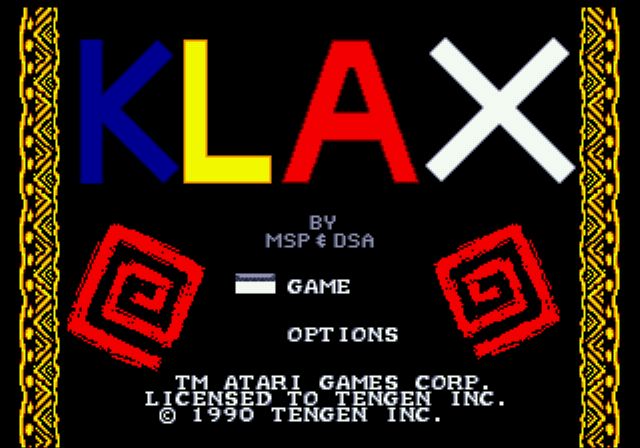 Pantallazo de Klax para Sega Megadrive