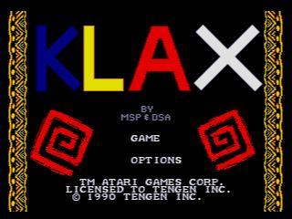 Pantallazo de Klax para Sega Megadrive