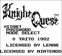 Pantallazo de Knight Quest para Game Boy