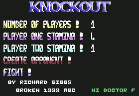 Pantallazo de Knockout para Commodore 64