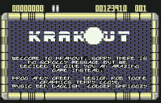 Pantallazo de Krakout para Commodore 64