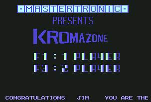 Pantallazo de Kromazone para Commodore 64
