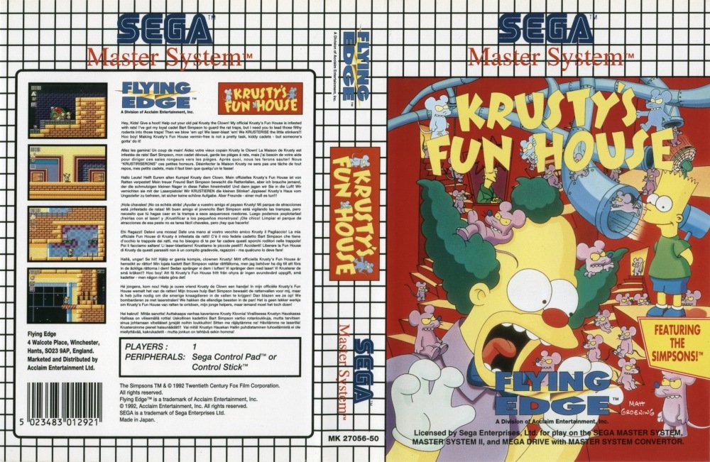Caratula de Krusty's Fun House para Sega Master System