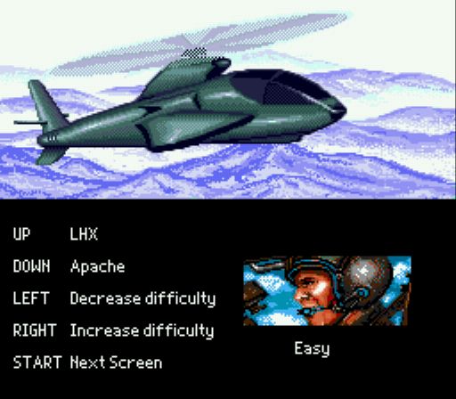 Pantallazo de LHX Attack Chopper para Sega Megadrive