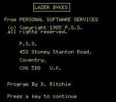 Pantallazo de Lazer Bykes para MSX