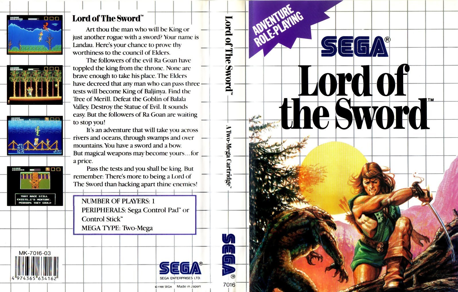 Caratula de Lord of the Sword para Sega Master System